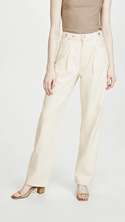 Shop Agolde Baggy Mid Rise Oversized Jeans In Paper