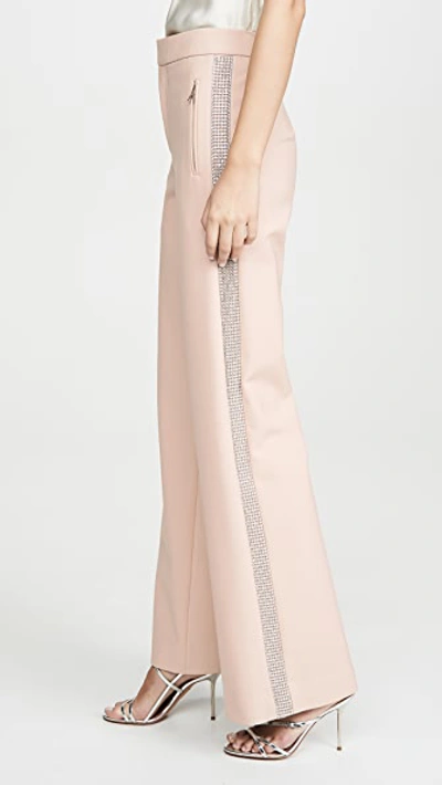 Shop Area Bonded Wide Leg Trousers In Nude