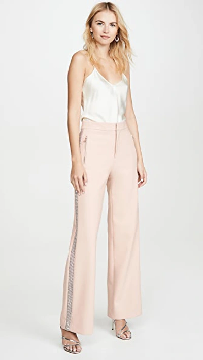 Shop Area Bonded Wide Leg Trousers In Nude