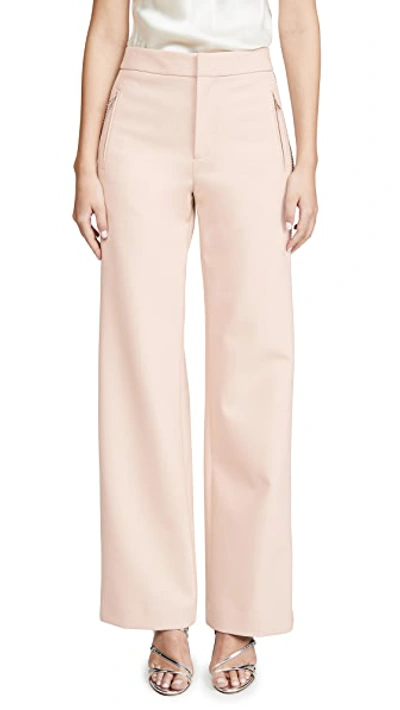 Shop Area Bonded Wide Leg Trousers In Nude