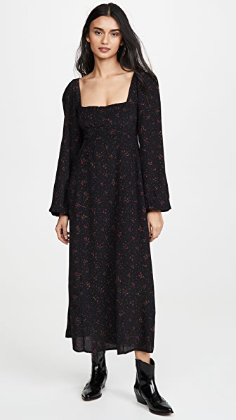 floral embroidered top combo midi dress
