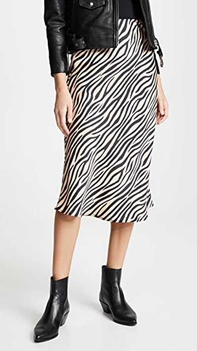 Shop Re:named Re: Named Jully Tiger Midi Skirt In Nude/black