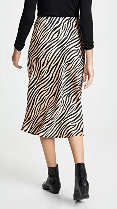 Shop Re:named Re: Named Jully Tiger Midi Skirt In Nude/black