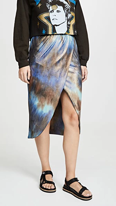 Shop Le Superbe Take It Easy Skirt In Tie-dye Metallic