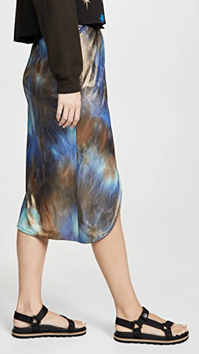 Shop Le Superbe Take It Easy Skirt In Tie-dye Metallic