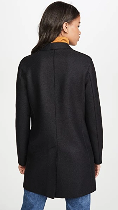 Shop Harris Wharf London Short Double Breasted Coat In Black