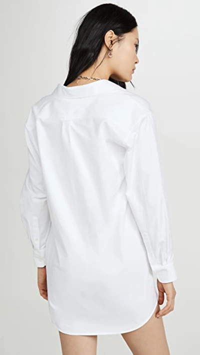 Shop Alexander Wang Falling Twist Shirt Dress In White