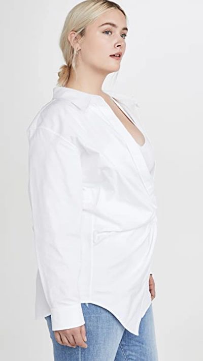 Shop Alexander Wang Falling Twist Shirt Dress In White