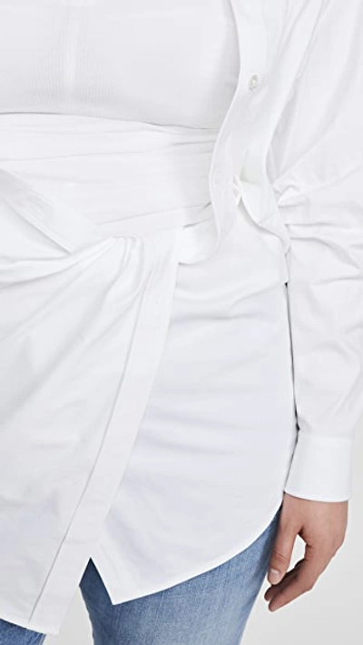 Shop Alexander Wang Falling Twist Shirt Dress In White