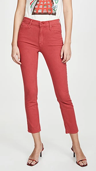 Shop Mother The Mid Rise Dazzler Ankle Jeans In Fruit Punch