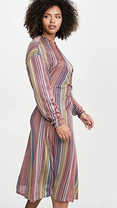 Shop Beaufille Aquila Dress In Pink Stripe