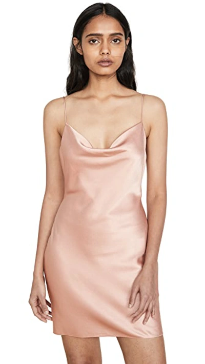 Shop Alice And Olivia Harmony Drapey Slip Dress In Rose Tan