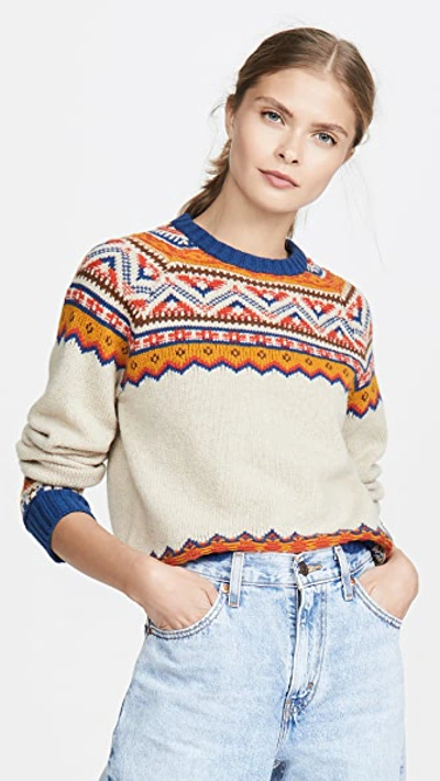 Shop Golden Goose Round Neck Sweater In Jacquard