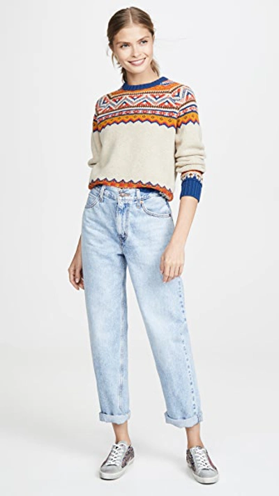 Shop Golden Goose Round Neck Sweater In Jacquard