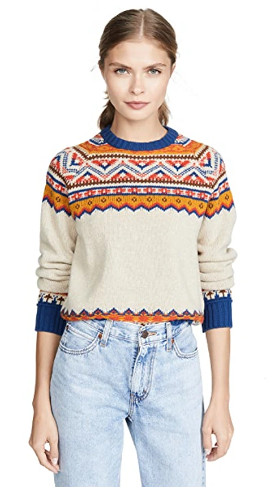 Shop Golden Goose Round Neck Sweater In Jacquard