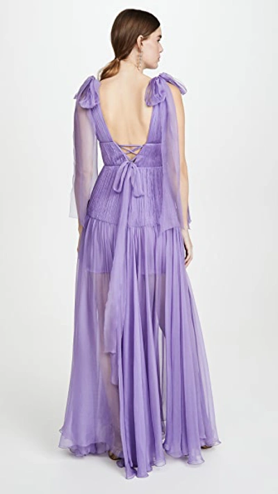 Shop Maria Lucia Hohan Rowen Maxi Dress In Amethyst