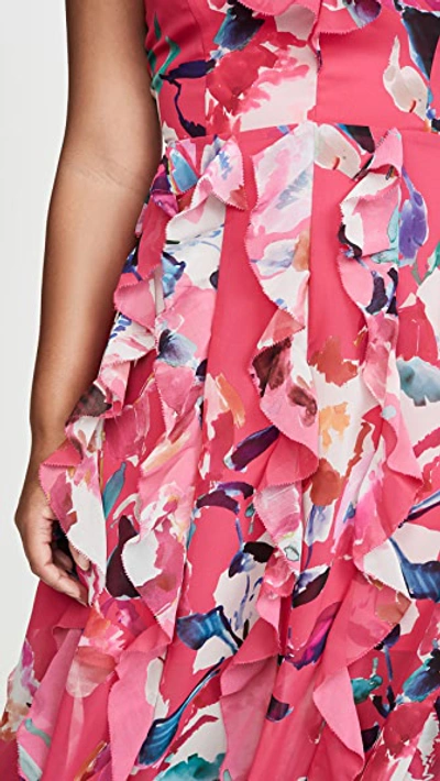 Shop Fame And Partners The Madeline Dress In Sorrento Floral Hot Pink