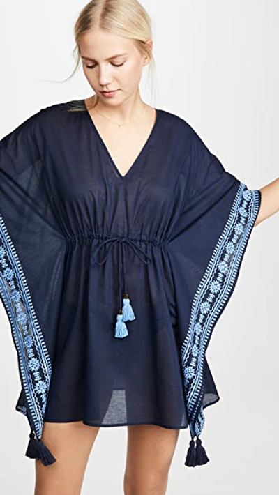 Shop Tory Burch Ravena Beach Caftan In Tory Navy