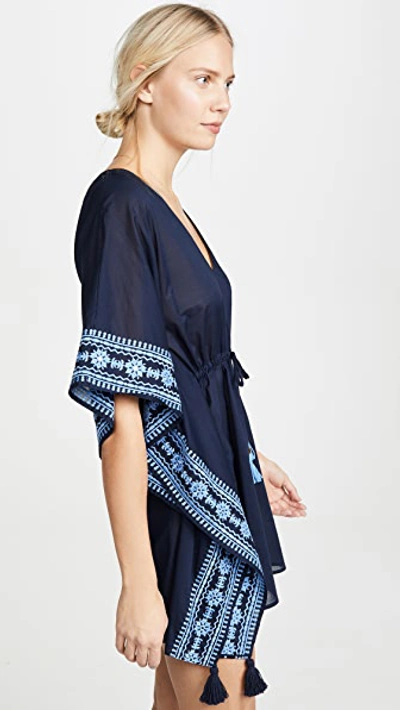 Shop Tory Burch Ravena Beach Caftan In Tory Navy