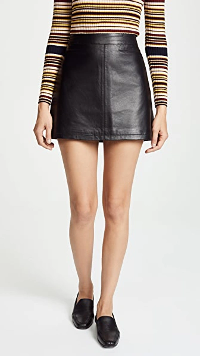 Shop Cupcakes And Cashmere Marrie Leather A-line Skirt In Black