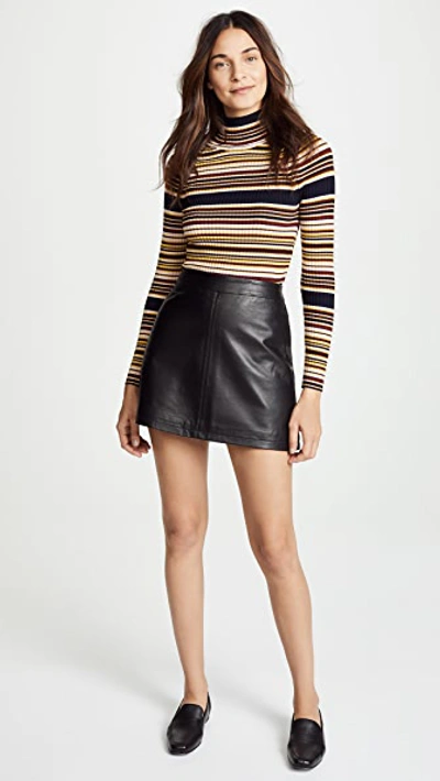 Shop Cupcakes And Cashmere Marrie Leather A-line Skirt In Black
