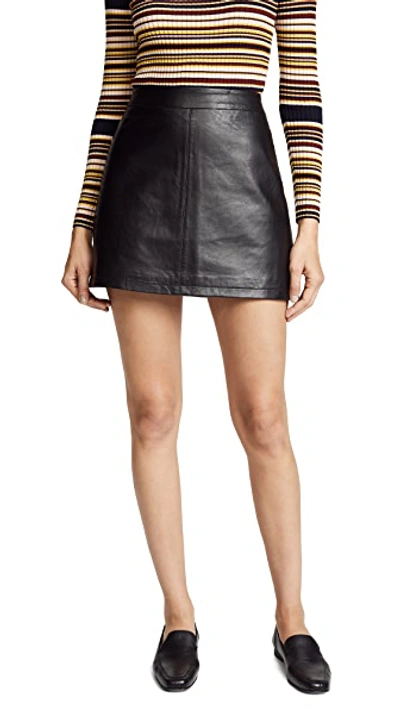 Marrie Leather A line Skirt In Black