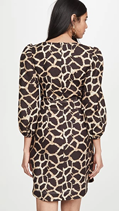 Shop Rebecca Vallance Acacia Mini Dress In Giraffe Print