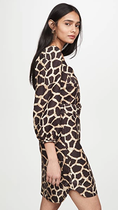 Shop Rebecca Vallance Acacia Mini Dress In Giraffe Print