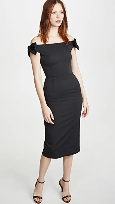 Shop Rebecca Vallance Winslow Midi Dress In Black