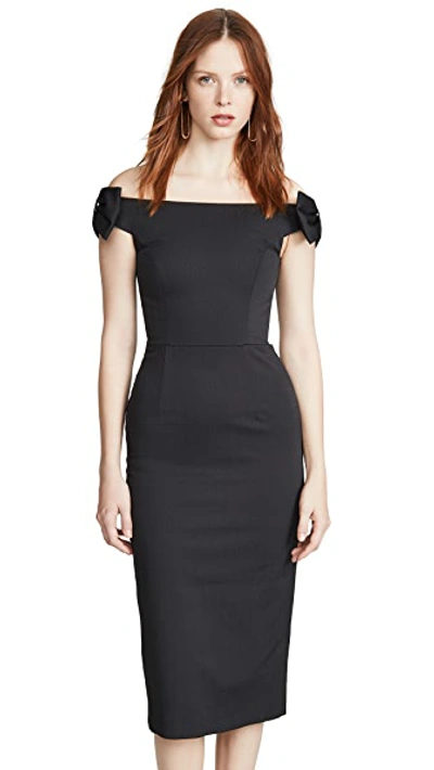 Shop Rebecca Vallance Winslow Midi Dress In Black