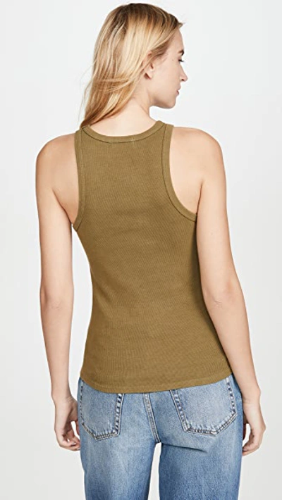 Shop Agolde Rib Tank In Succulent