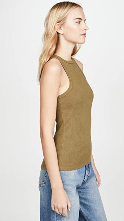 Shop Agolde Rib Tank In Succulent