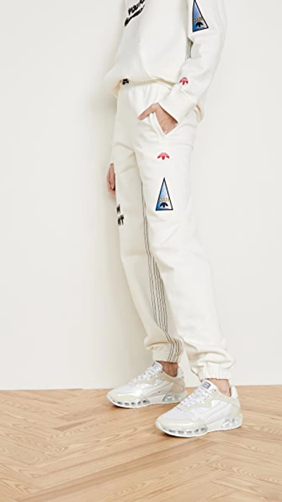 Shop Adidas Originals By Alexander Wang Graphic Joggers In Core White