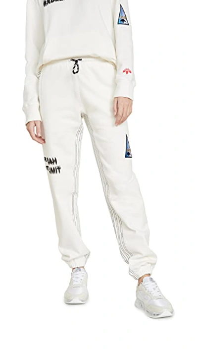 Shop Adidas Originals By Alexander Wang Graphic Joggers In Core White