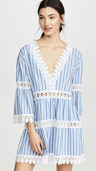 Shop Melissa Odabash Victoria Cover Up Dress In Blue Stripe