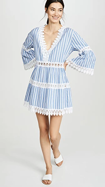 Shop Melissa Odabash Victoria Cover Up Dress In Blue Stripe