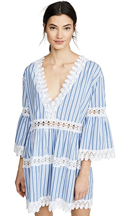 Shop Melissa Odabash Victoria Cover Up Dress In Blue Stripe