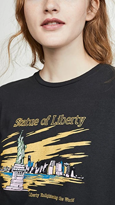 Shop Re/done Classic Tee Statue Of Liberty In Washed Charcoal