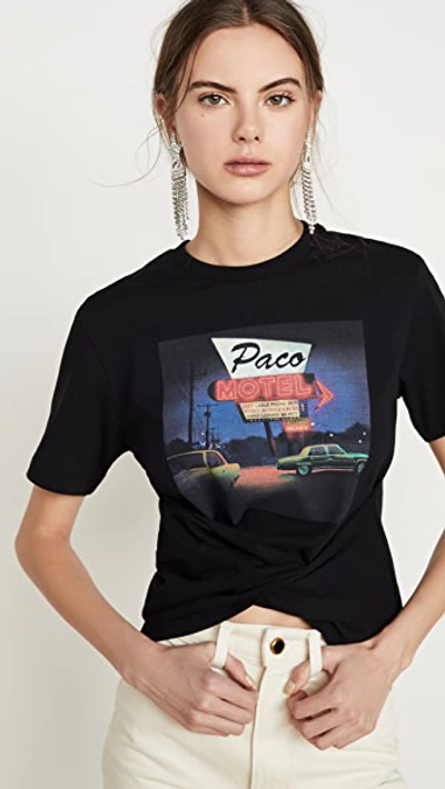 Shop Paco Rabanne Graphic Wrap T-shirt In Black