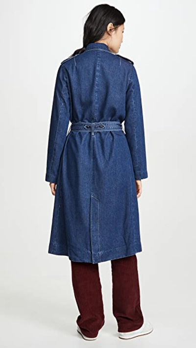 Shop Rag & Bone Tailored Denim Trench Coat In Willow