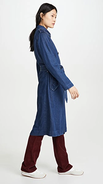 Shop Rag & Bone Tailored Denim Trench Coat In Willow