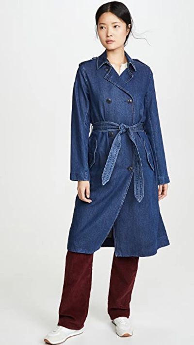 Shop Rag & Bone Tailored Denim Trench Coat In Willow