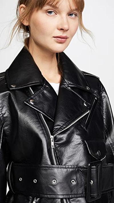 Shop Toga Faux Leather Bonding Jacket In Black