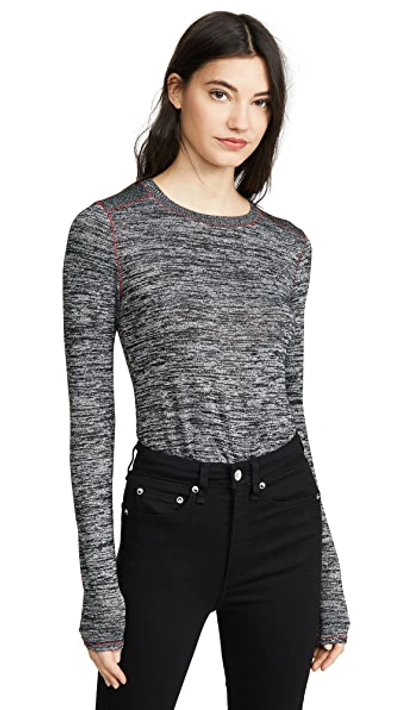 Shop Rag & Bone Avryl Slim Long Sleeve Tee In Black/heather