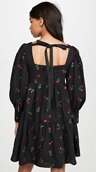 Shop Rachel Antonoff Christa Empire Mini Dress In Black Rose