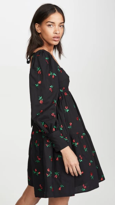 Shop Rachel Antonoff Christa Empire Mini Dress In Black Rose