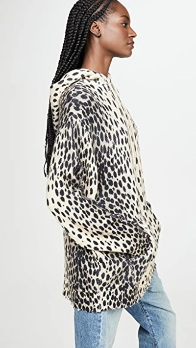 Shop R13 Cheetah Cashmere Hoodie