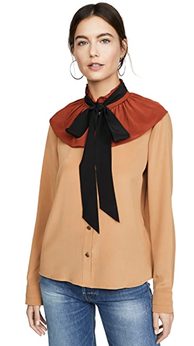 Shop Coach 1941 Gathered Collar Blouse In Camel