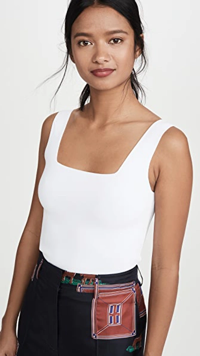 Shop Vince Square Neck Tank In Optic White
