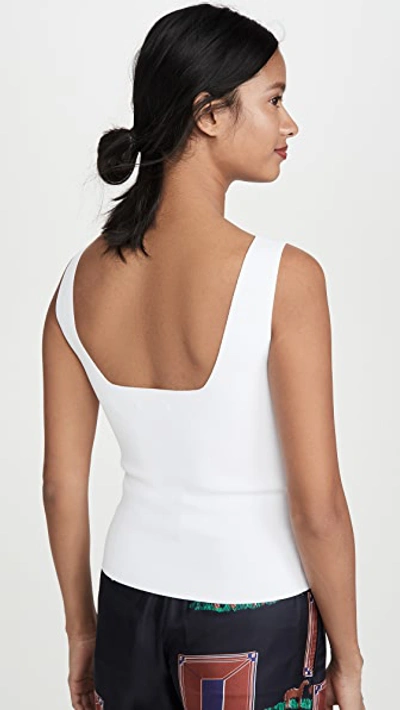 Shop Vince Square Neck Tank In Optic White